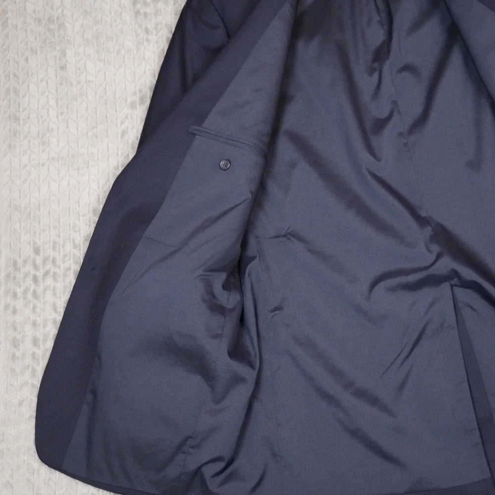 Lauren Ralph Lauren Blazer Men 42L Navy Gold Button Wool Blend Sport Coat (Fair)